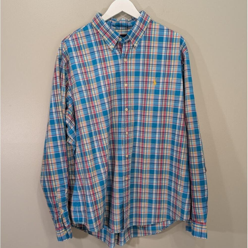 Ralph Lauren Blue Label Plaid Button Down Country Club Resort Coastal - Size XXL